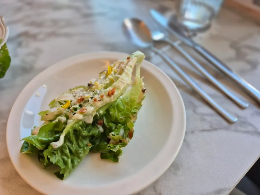 A plate of Caesar salad