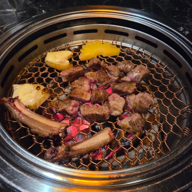 Lamb ribs cut off the bone by the staff