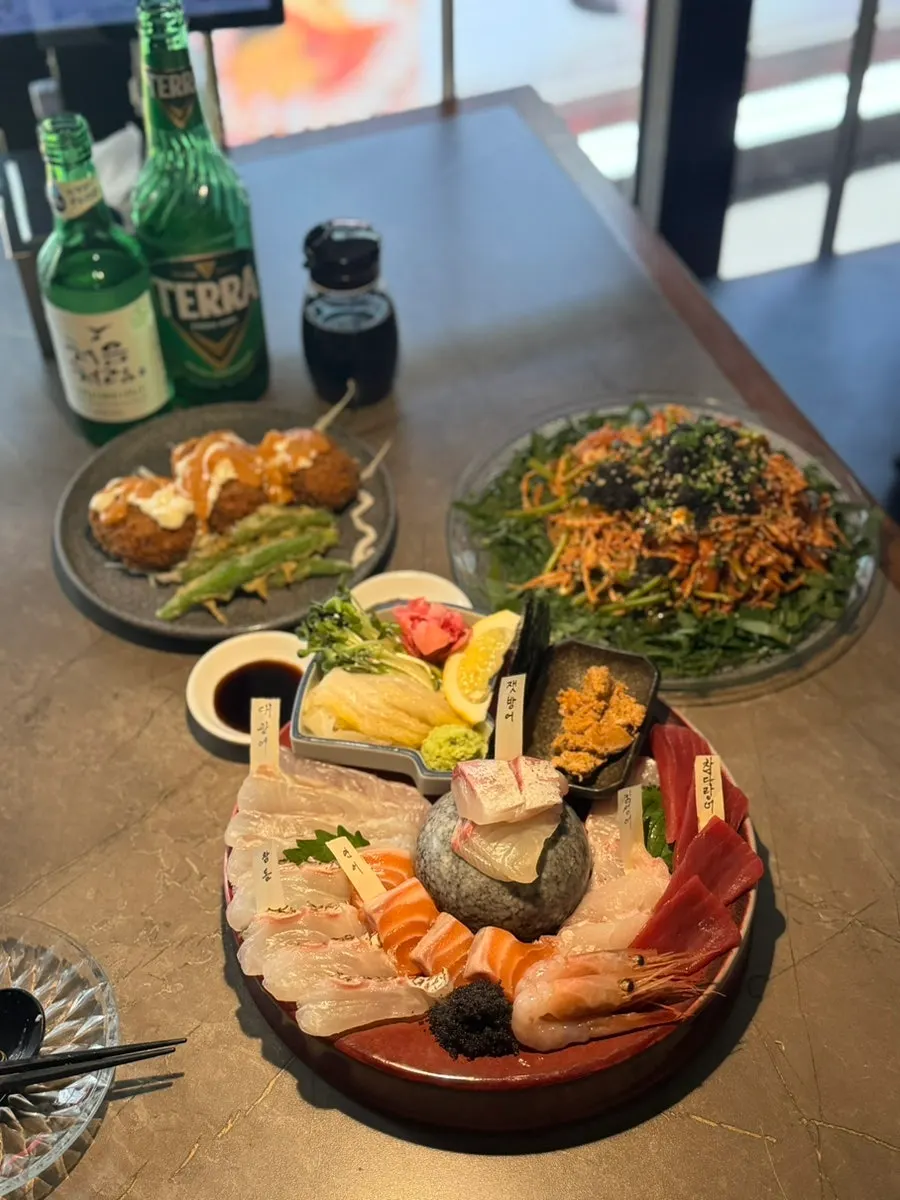 Aged sashimi platter served right away