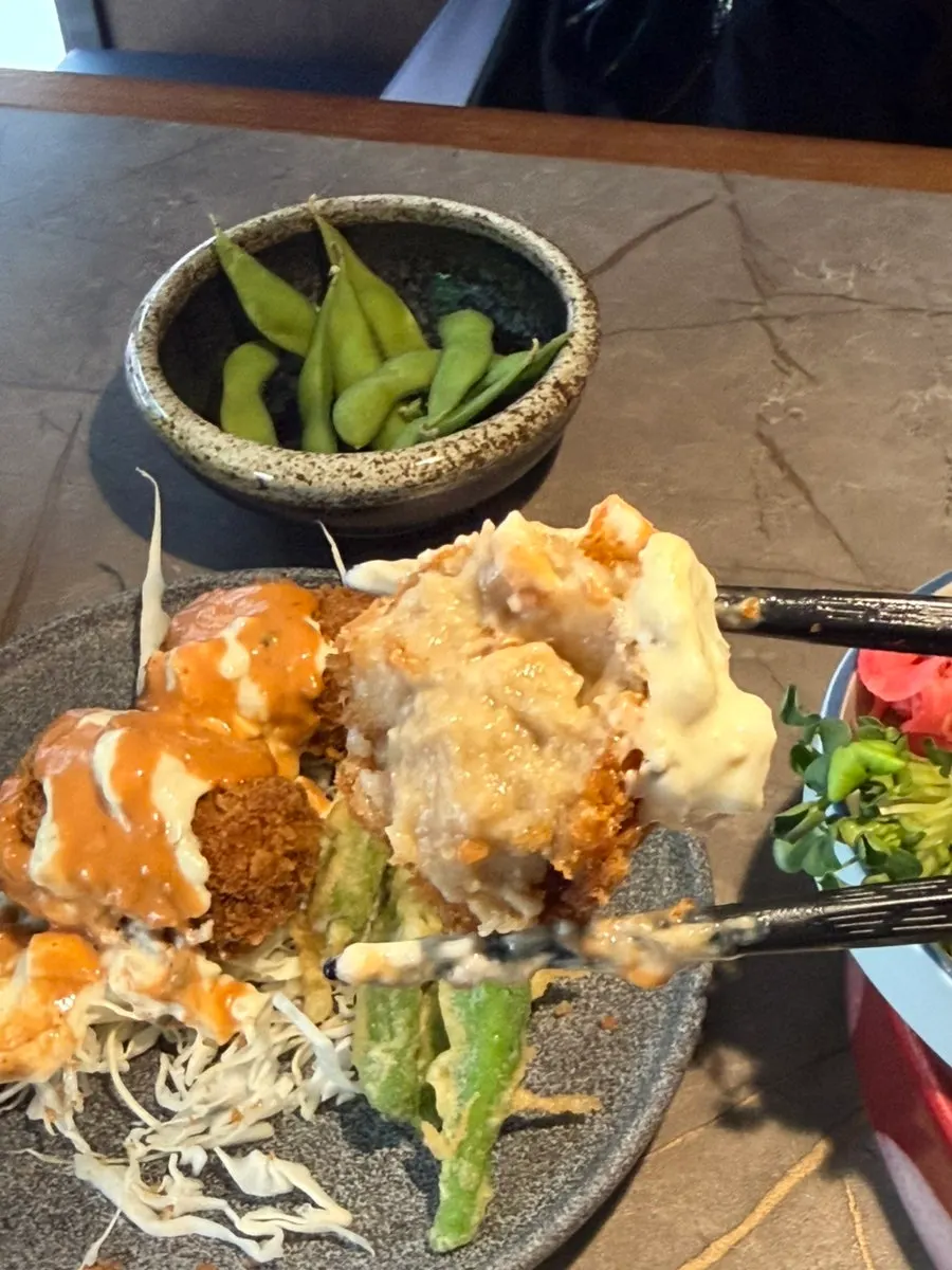 Crispy fried snow crab innard cream croquette