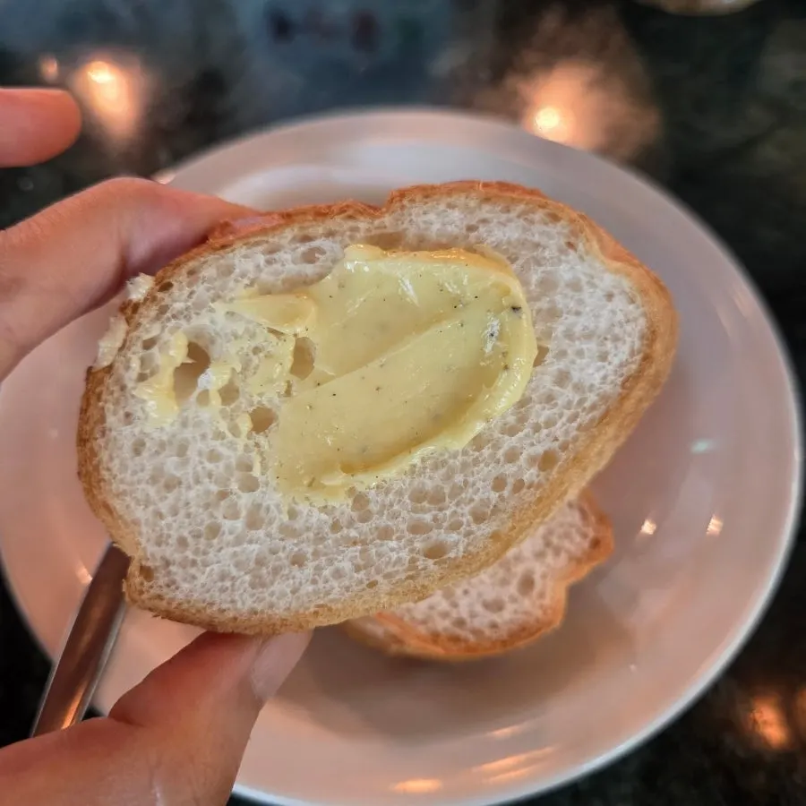 Bread served with a spread