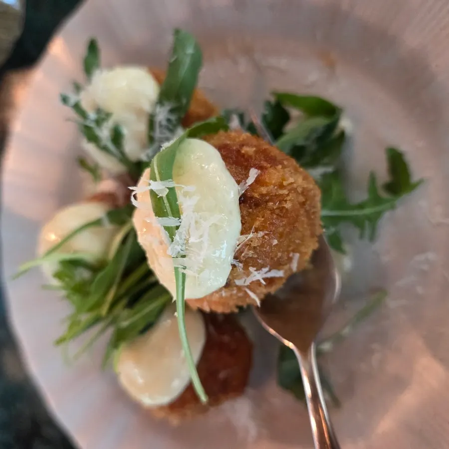 Arancini served with aioli sauce