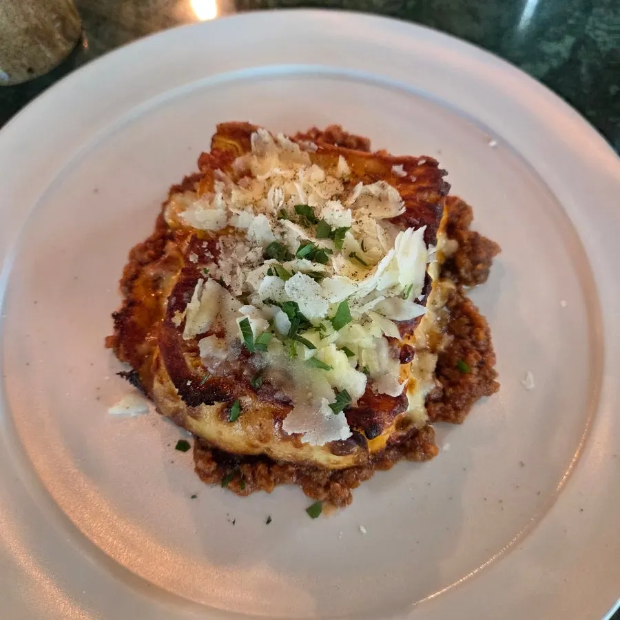 Fresh-pasta lasagna with Italian-style ragù sauce
