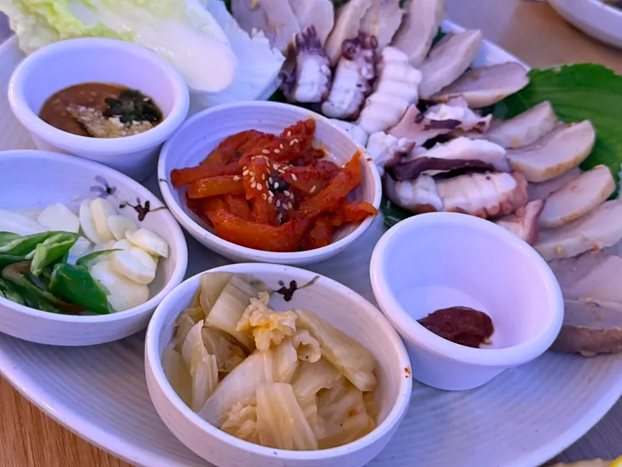 Haenyeo octopus bossam with boiled pork and octopus