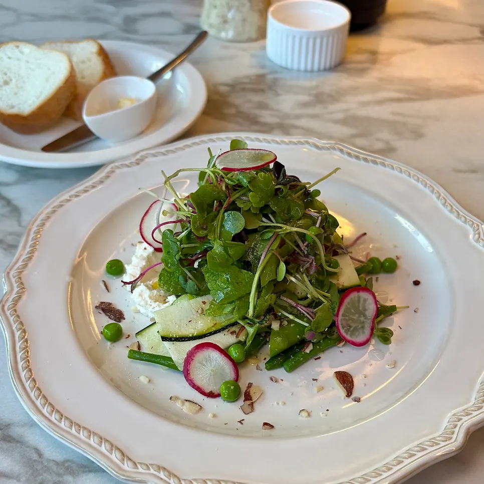 Ricotta cheese salad piled high with ricotta