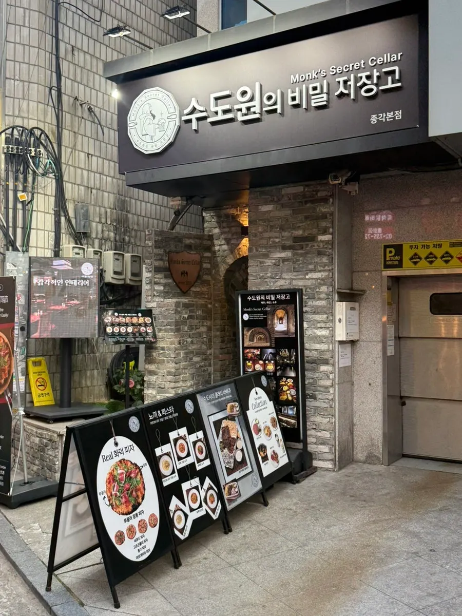 Entrance to Sudowonui Bimil Jeojanggo, an unusual bar near Jongak Station