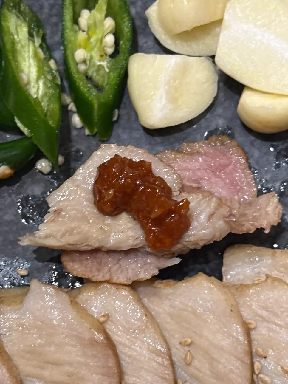 A tender slice of bossam pork