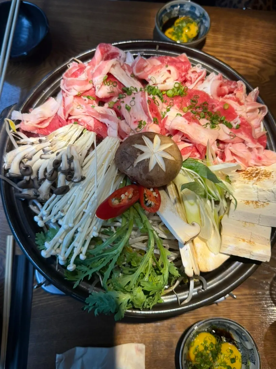 Generous sukiyaki with just enough broth