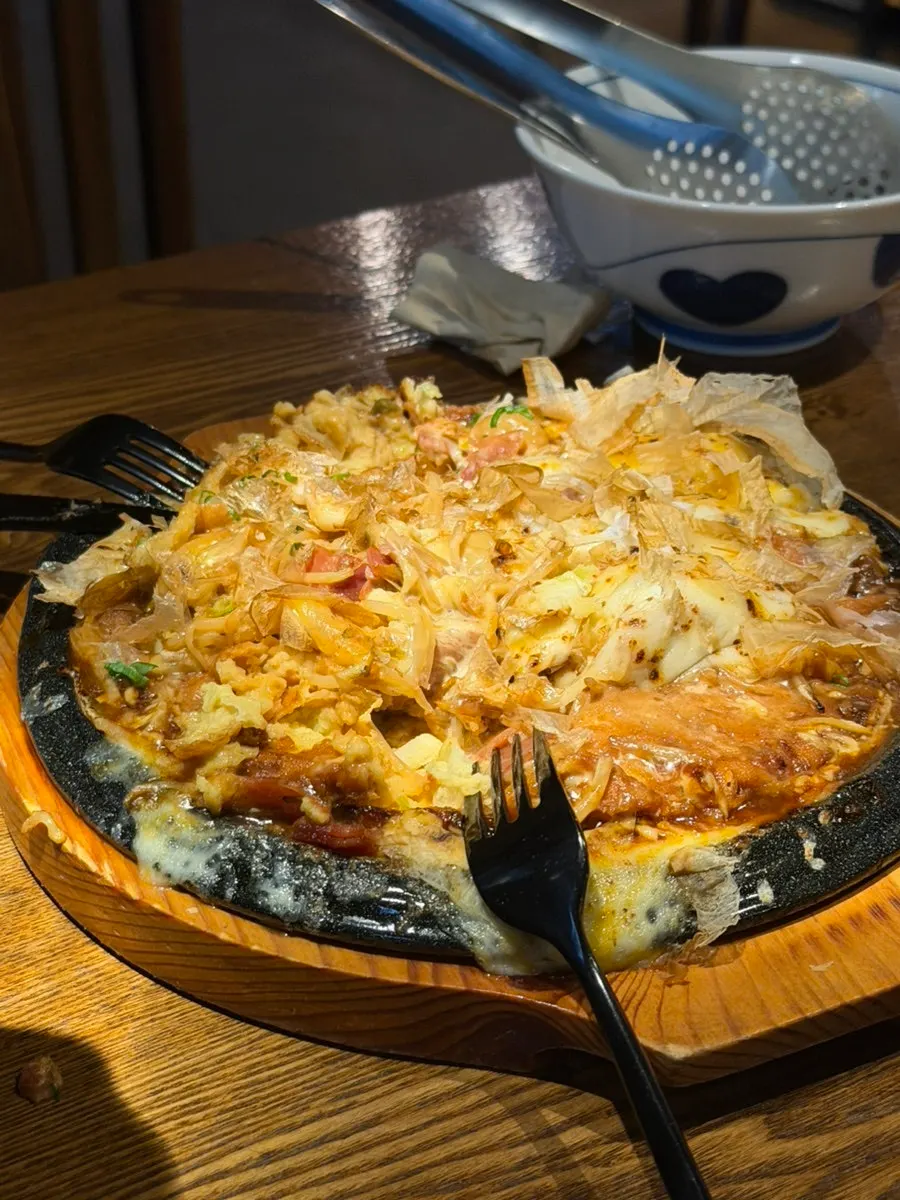 Sukiyaki and okonomiyaki together