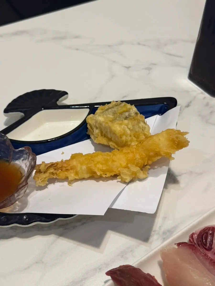 Giant sweet-potato tempura and shrimp tempura