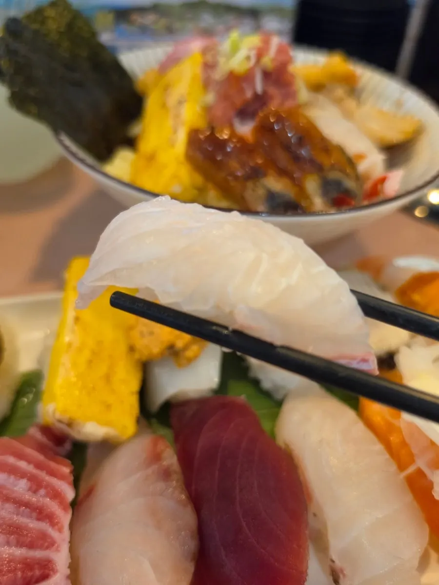 Aged white fish sushi