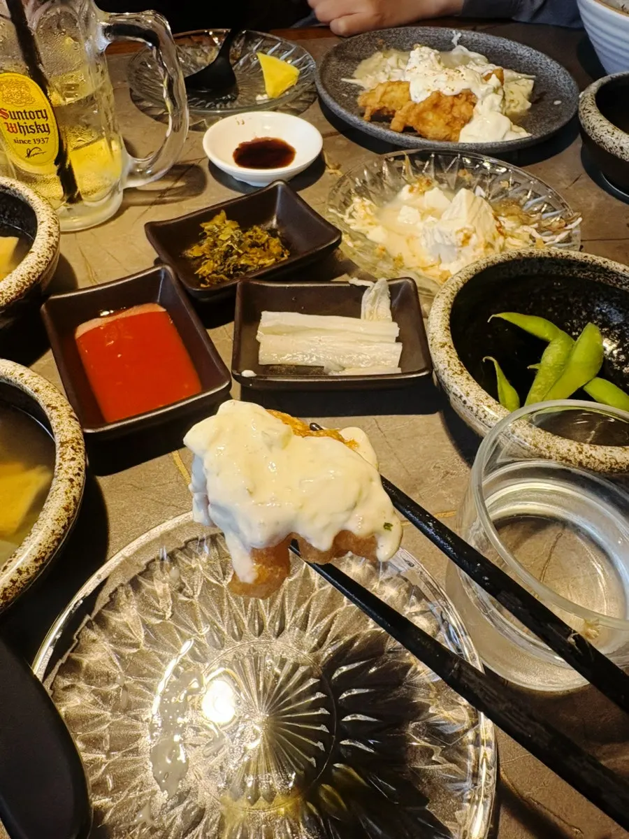 Close-up of crispy fried chicken nanban
