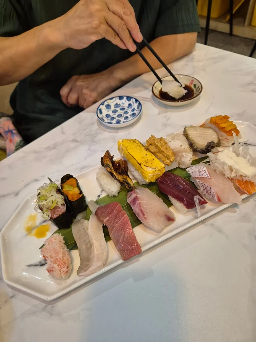 Tuna and white fish sushi