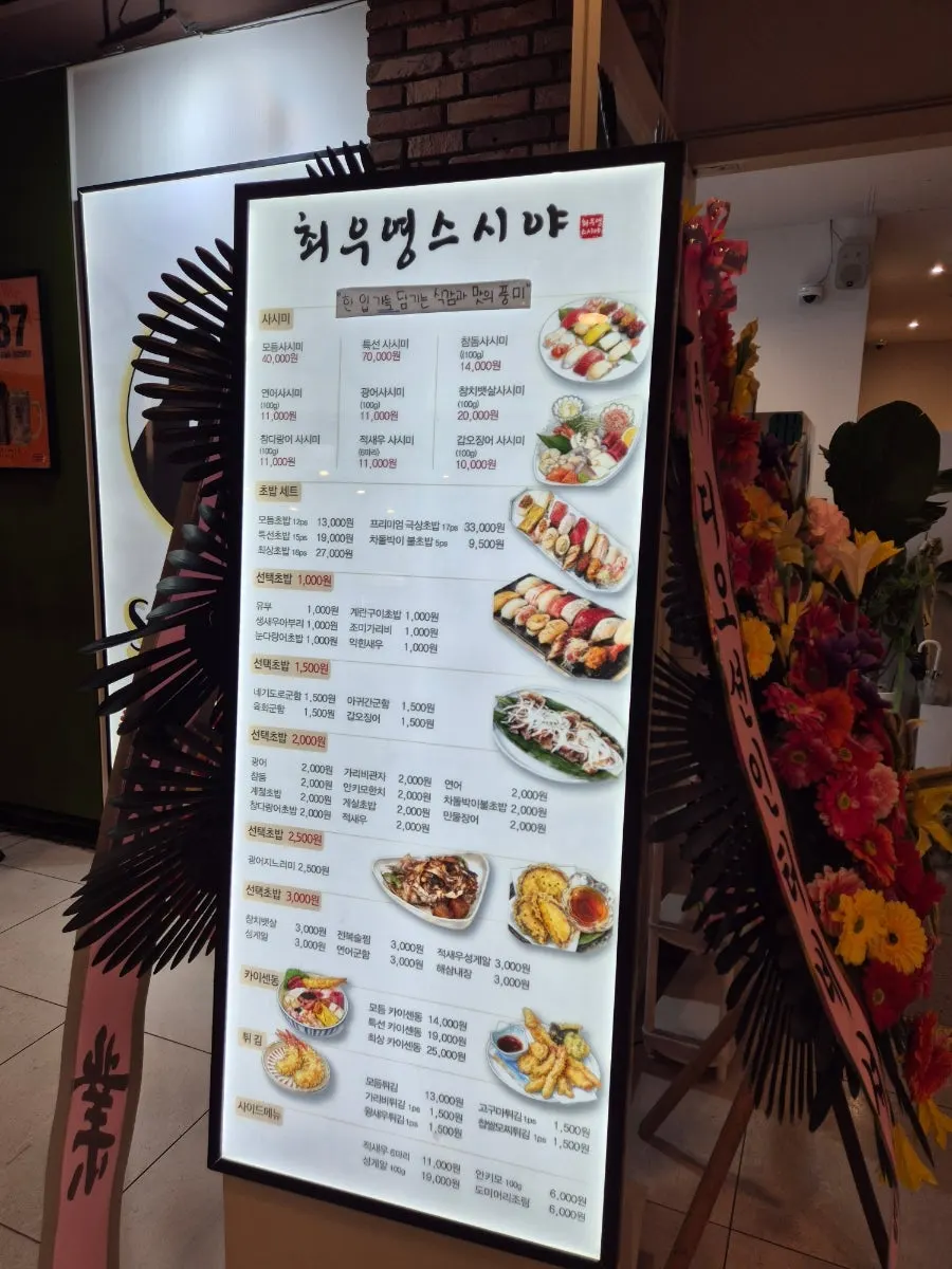 Table with only sushi ordered for lunch