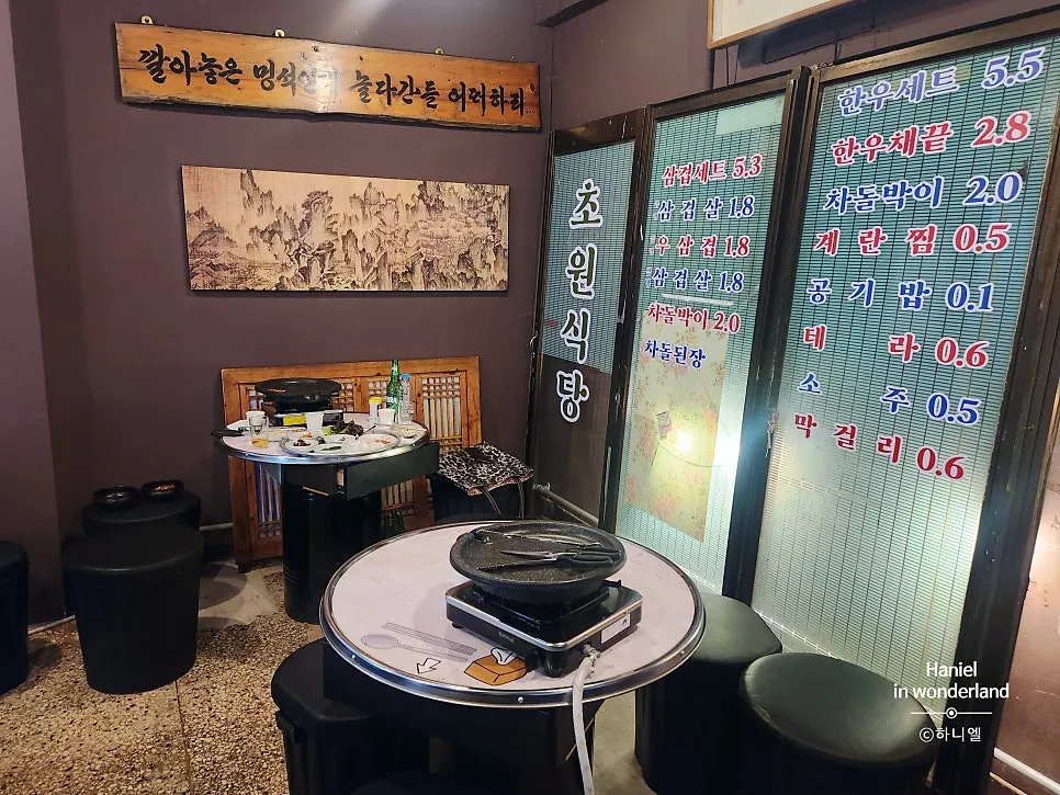 Entrance of Chowon Restaurant in the Jongno 3-ga outdoor-tent alley