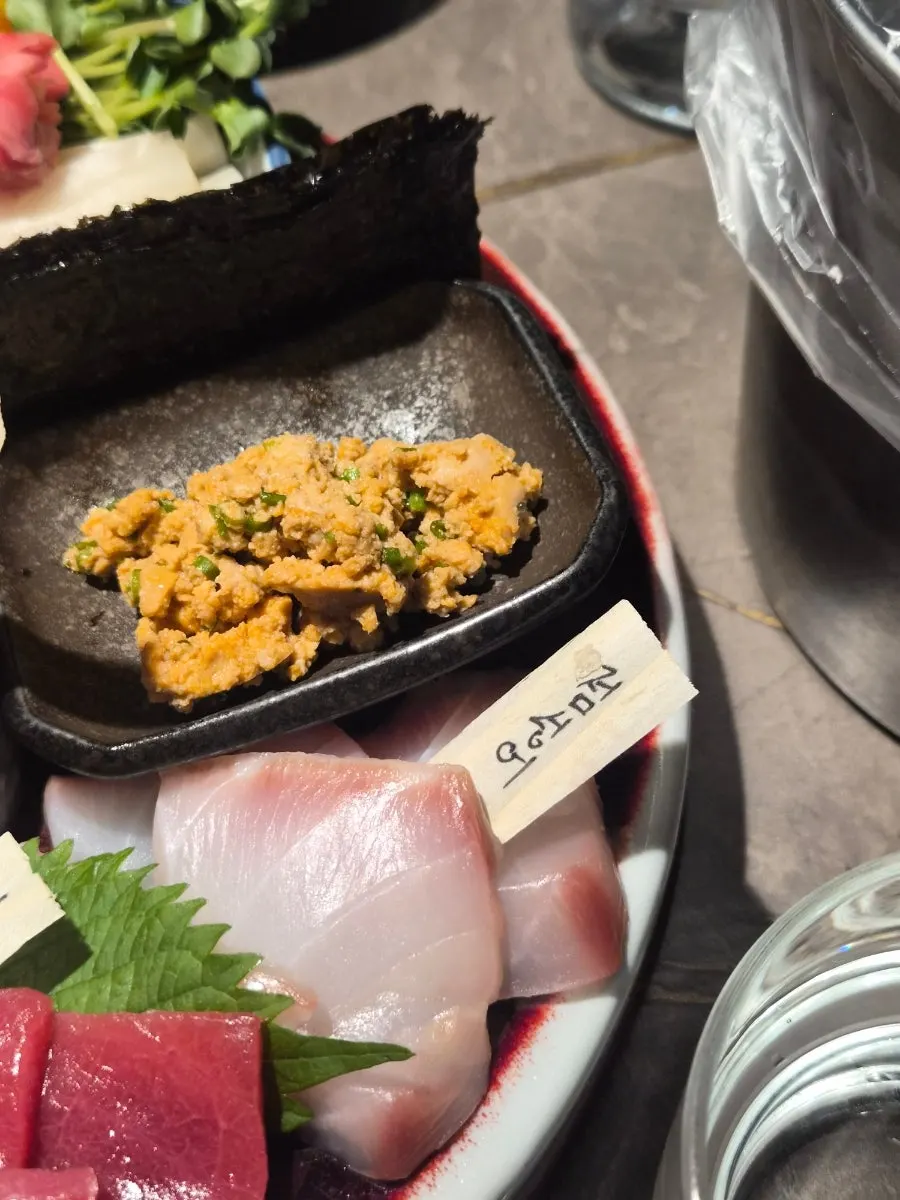 Aged sashimi with bluefin tuna and amberjack
