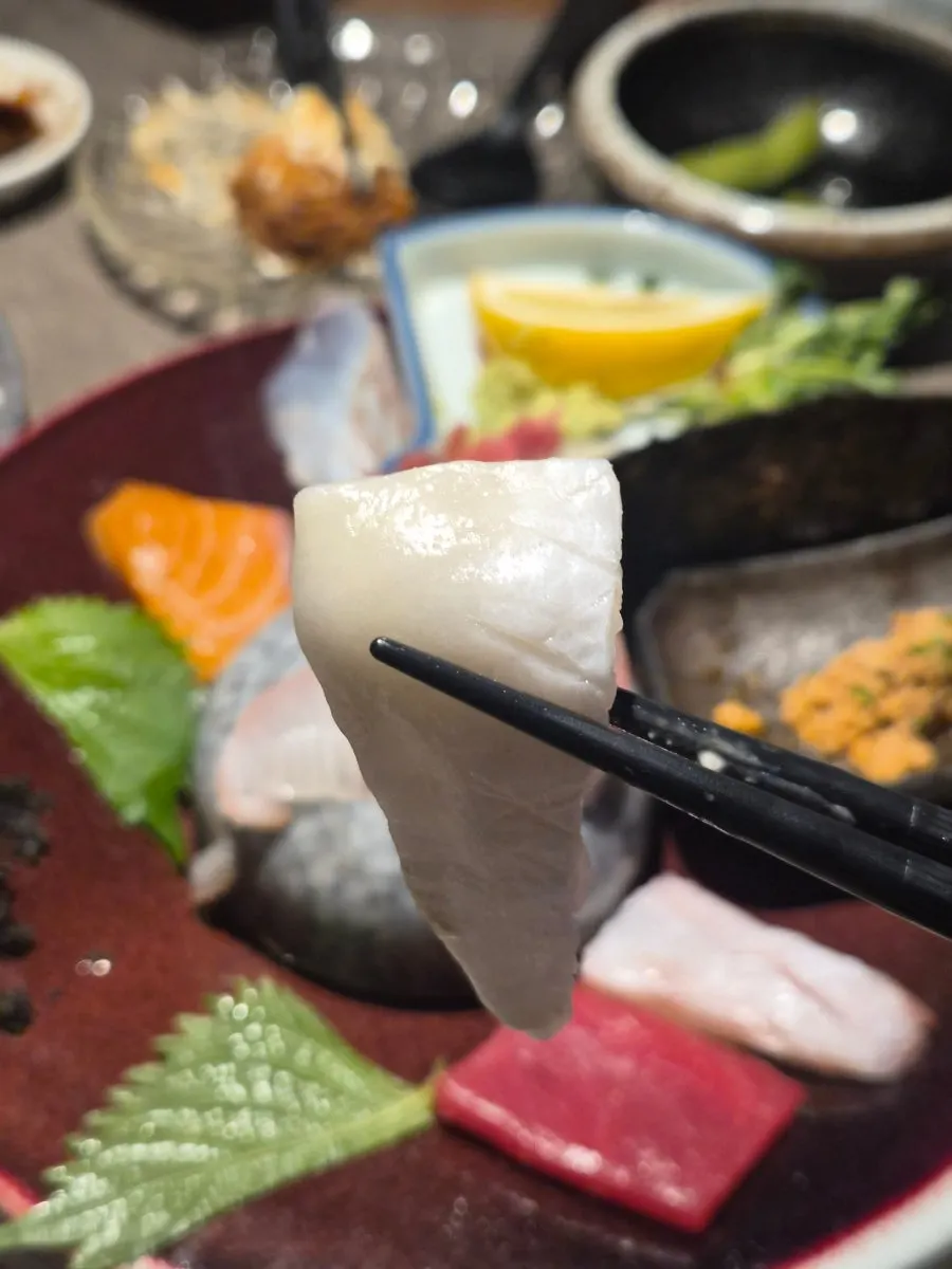 Chewy flounder fin sashimi
