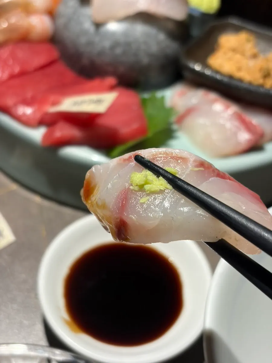Soft aged salmon sashimi