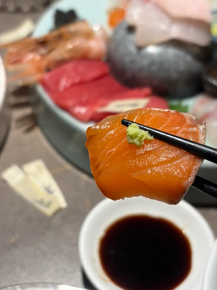 Close-up of a piece of sashimi on the plate