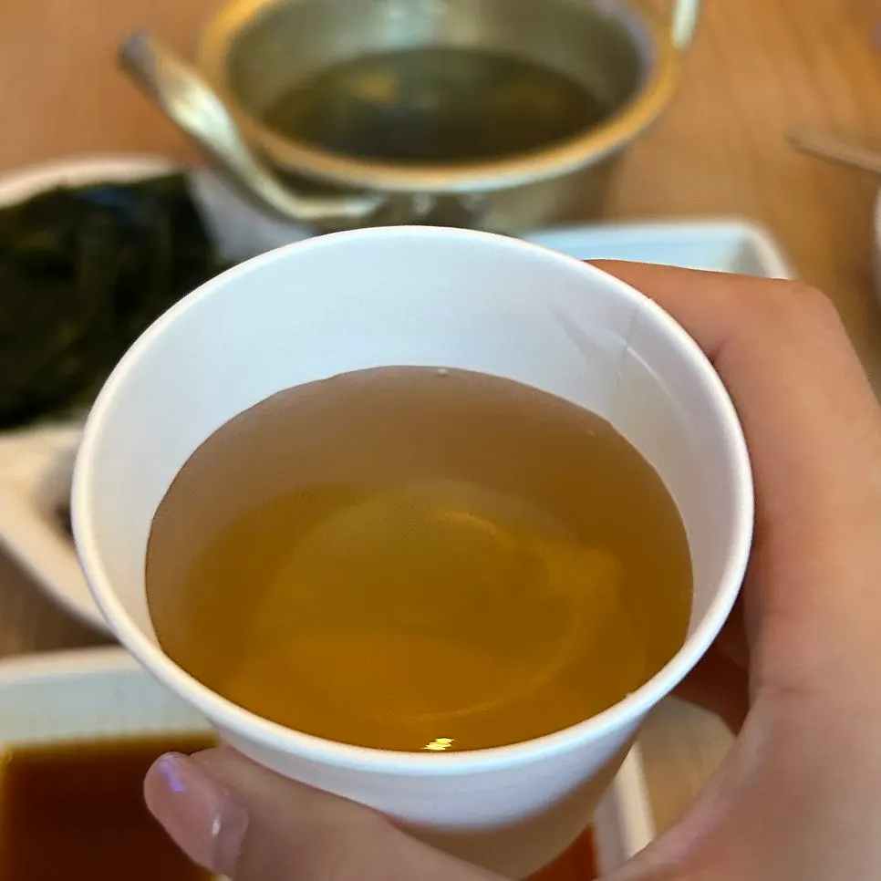 Barley tea served instead of plain water