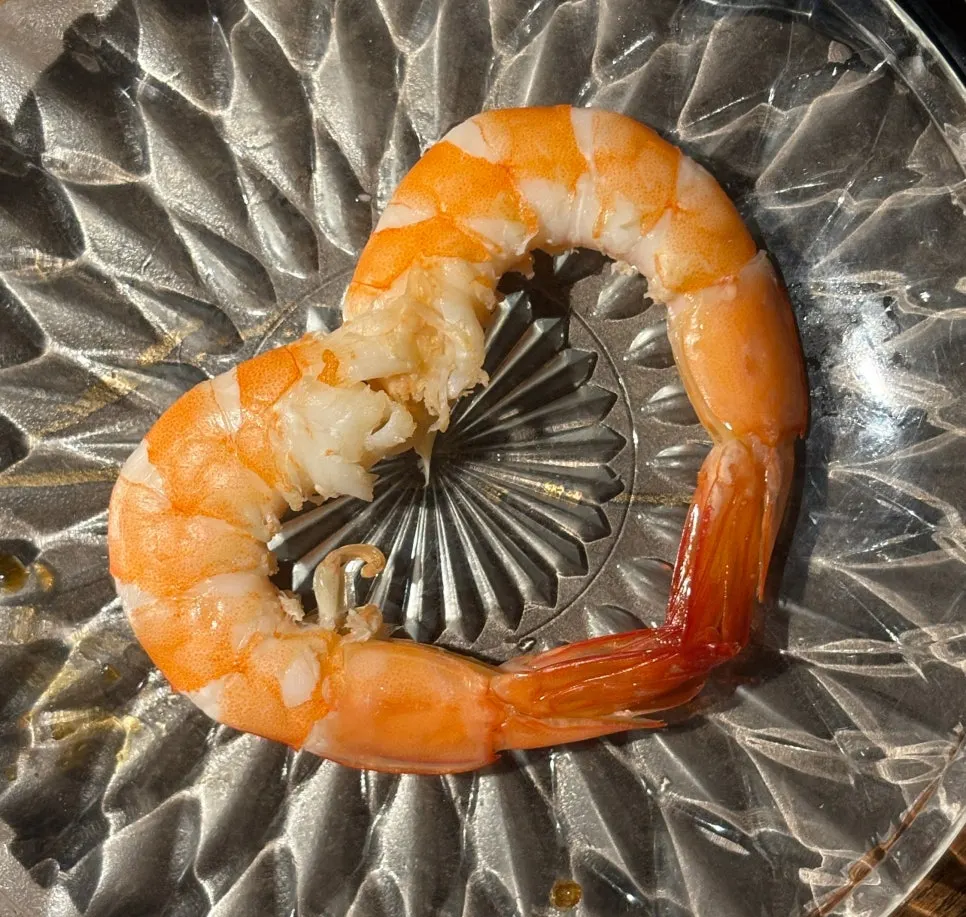 Peeled, plump shrimp meat