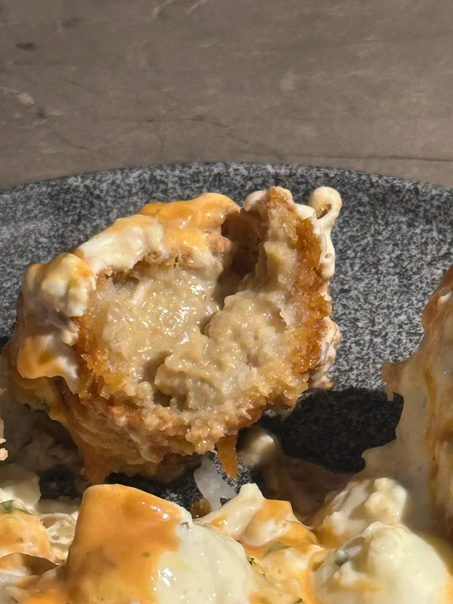 Crispy fried red king crab innard cream croquette
