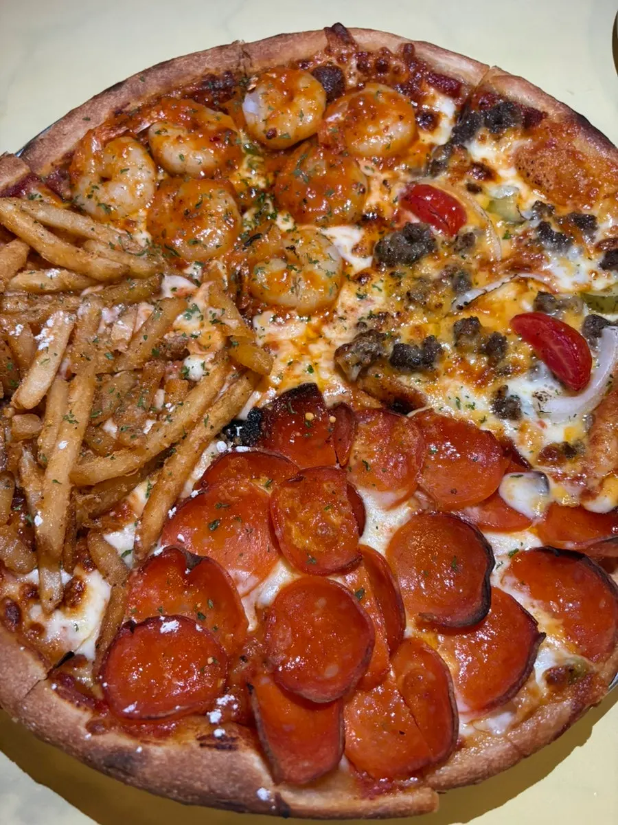 Quarter Street pizza with four flavors