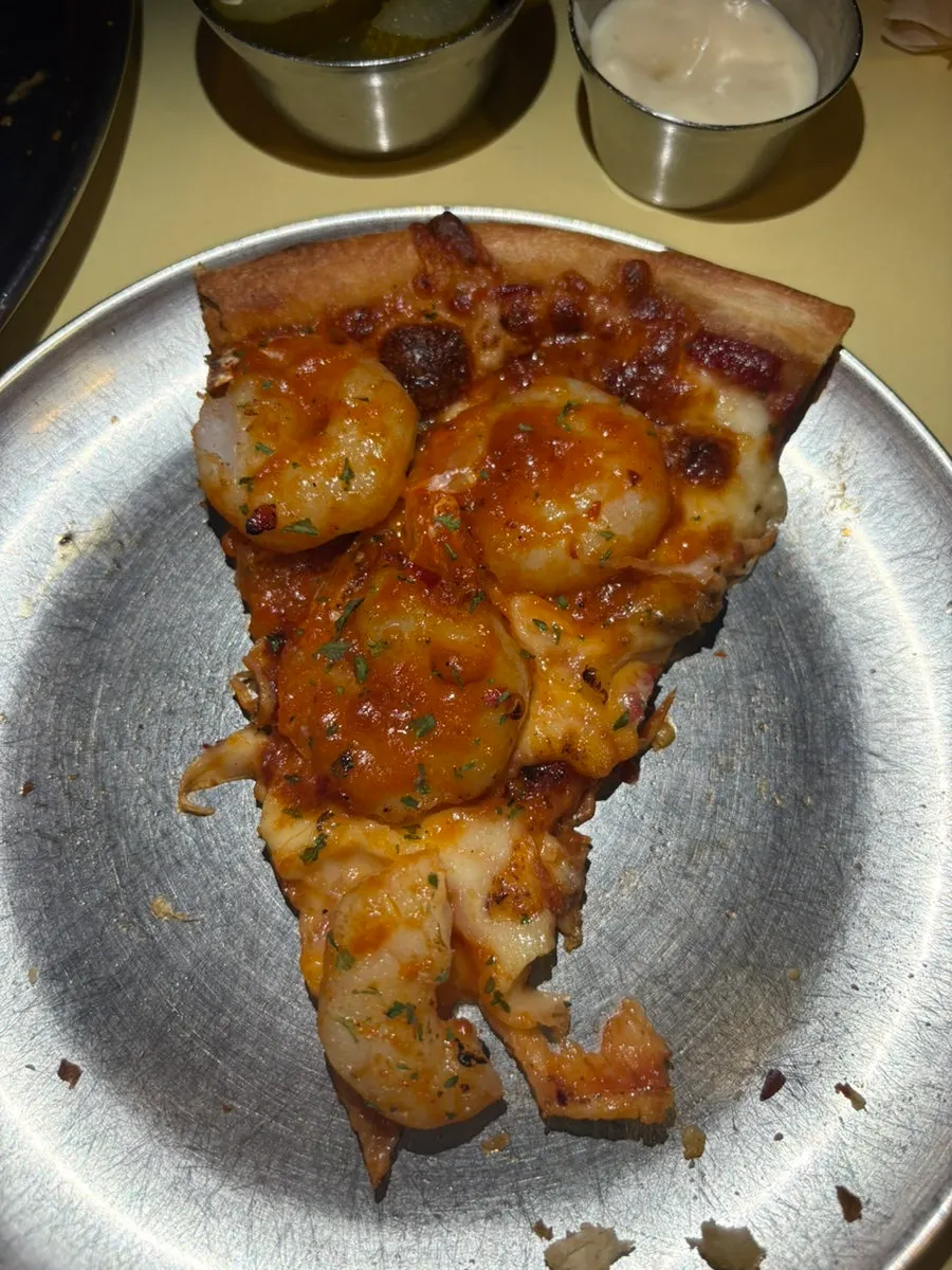 Slice of Cheese & Patty Bomb pizza