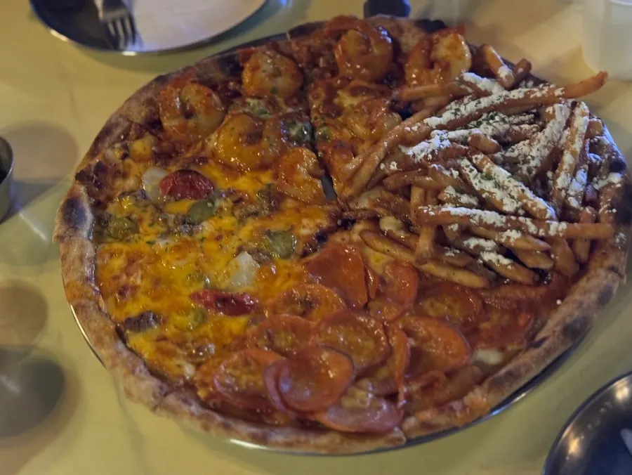 Quarter Street R pizza with four flavors on one pie