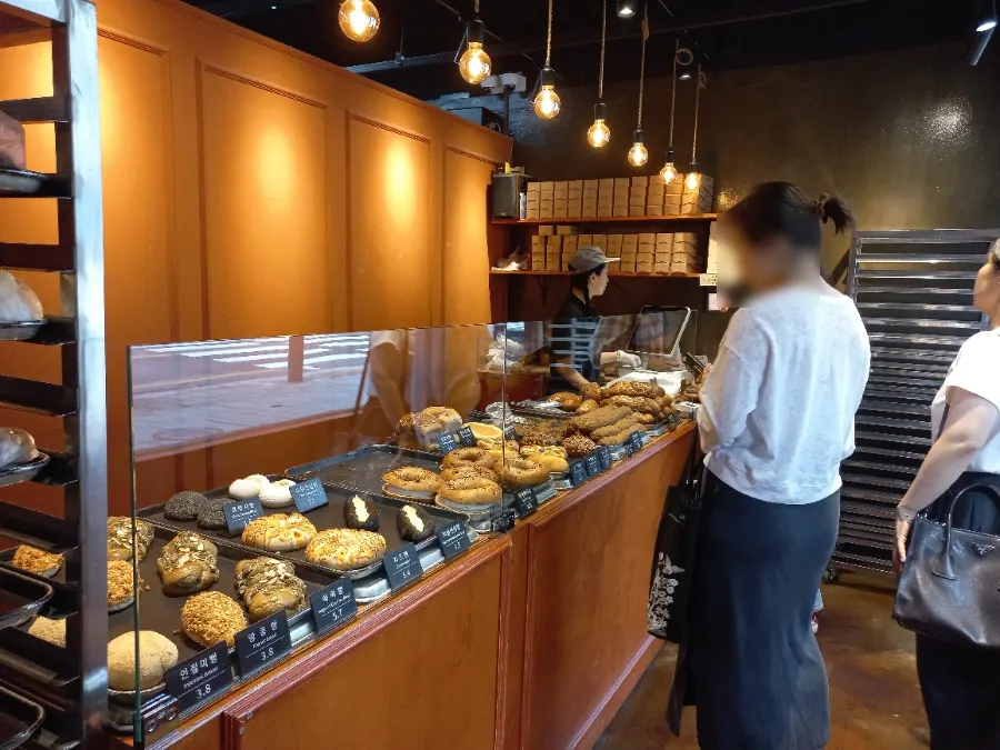 Interior of the bakery filled with the smell of fresh bread