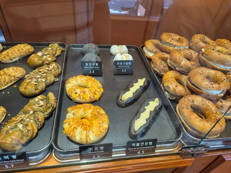 Various types of bread on display