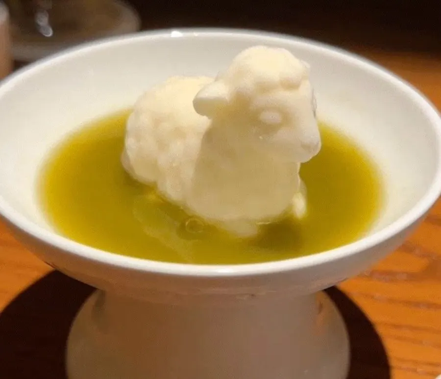 Daegwallyeong cocktail with matcha and potato ice cream