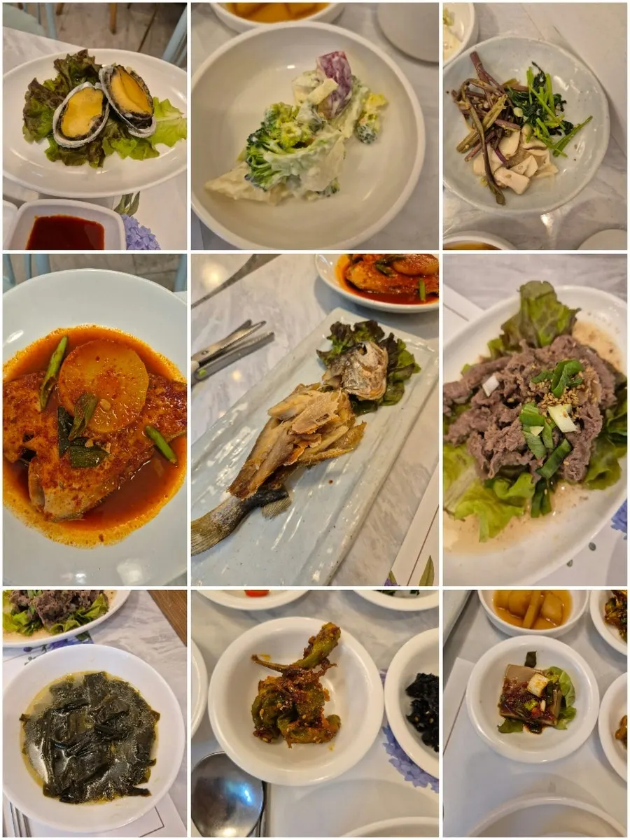구테이블 한정식 단품 메뉴 안내