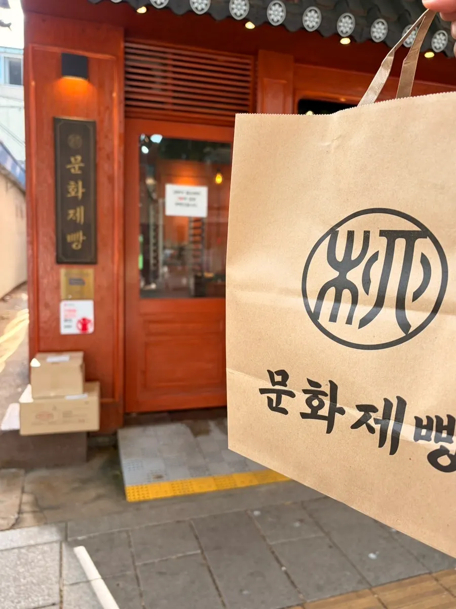 Individually wrapped bread packed in a paper bag