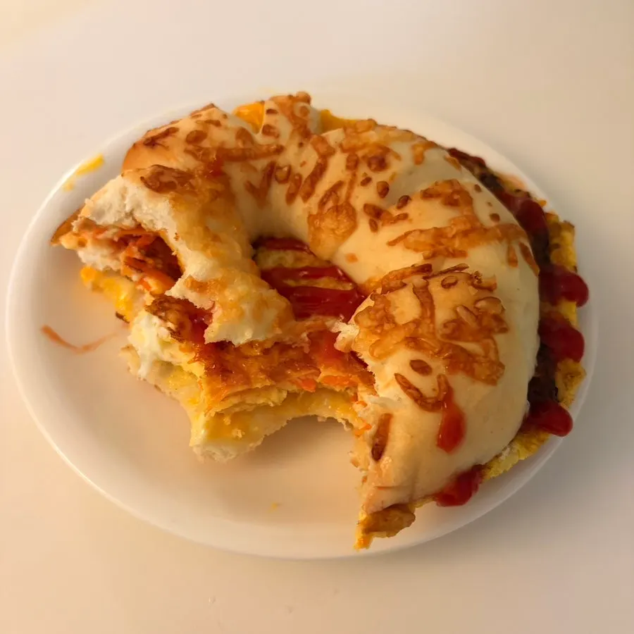 Egg toast made with the cheese bagel