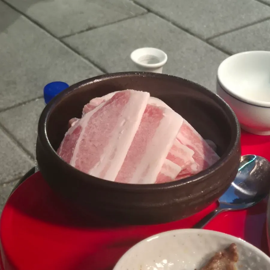 초원식당 급냉 삼겹살 한 접시