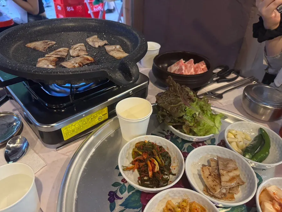 초원식당 종로3가점 급냉 삼겹살 상차림