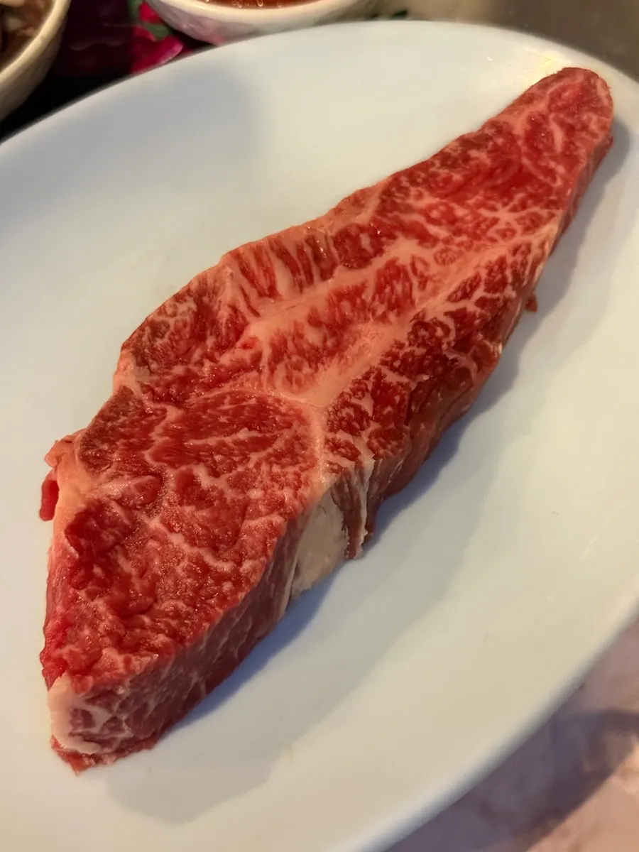 마블링이 퍼진 1++ 한우채끝등심 1인분