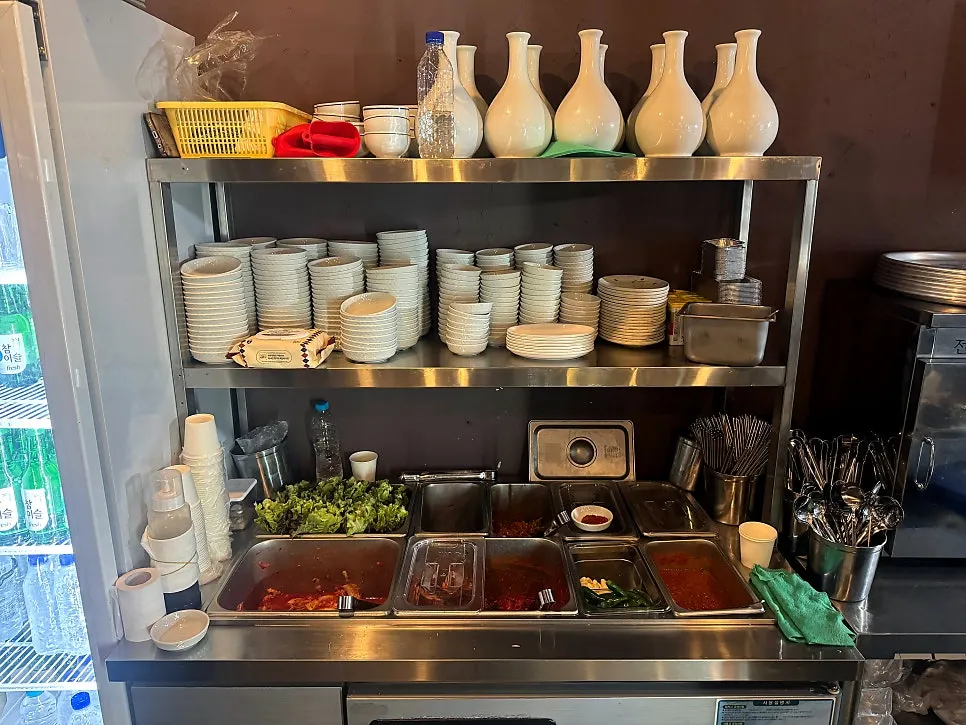 Chowon Restaurant's basic banchan self-serve bar