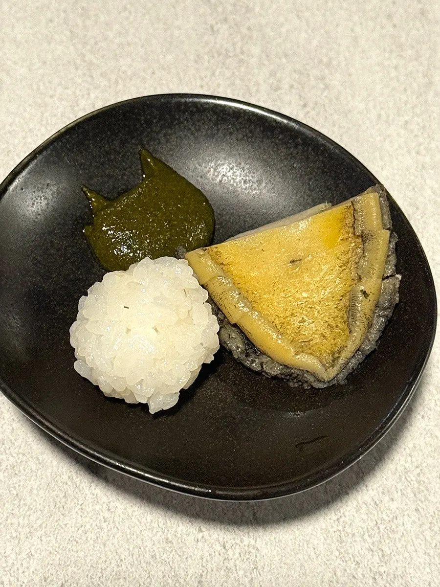 The abalone dish that whetted our appetite before the tuna