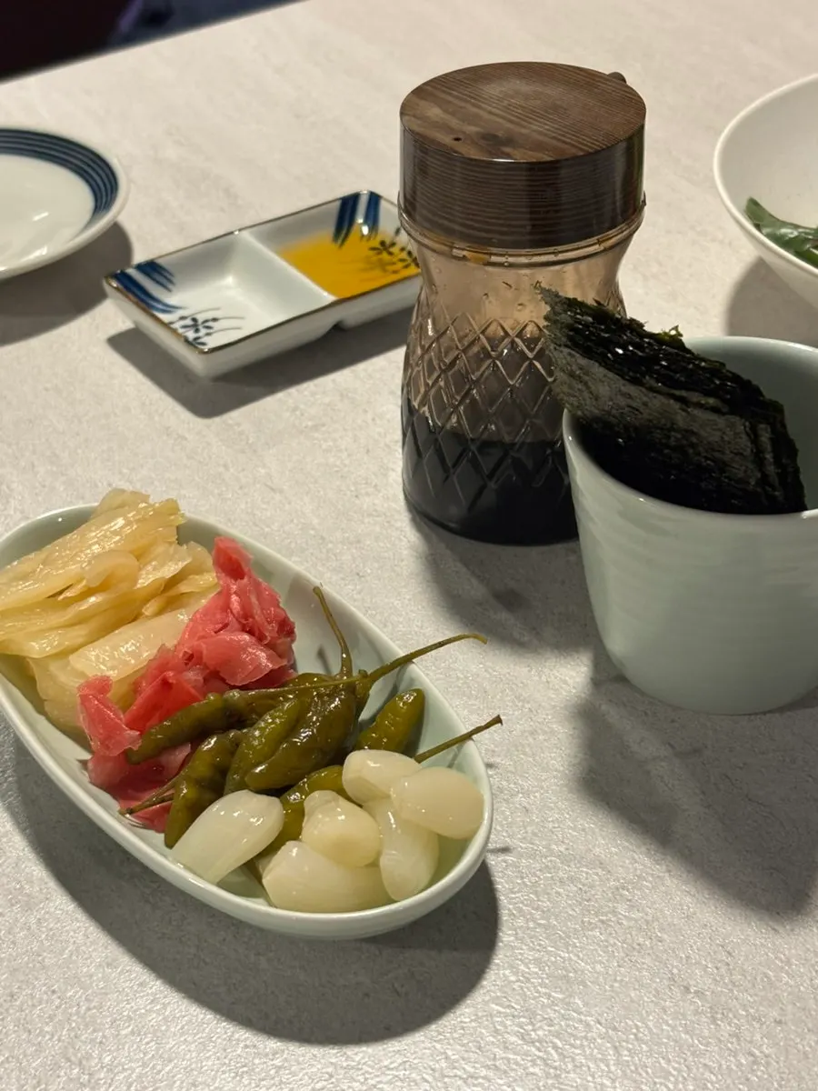 Basic side dishes set on the table at Jongno Darang