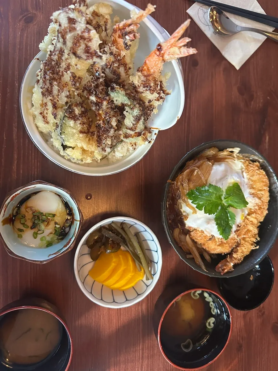 Neatly served side dishes and soup