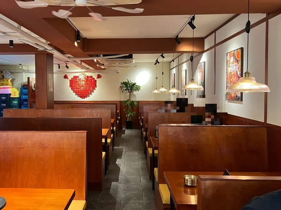 Modern, tidy interior of the restaurant