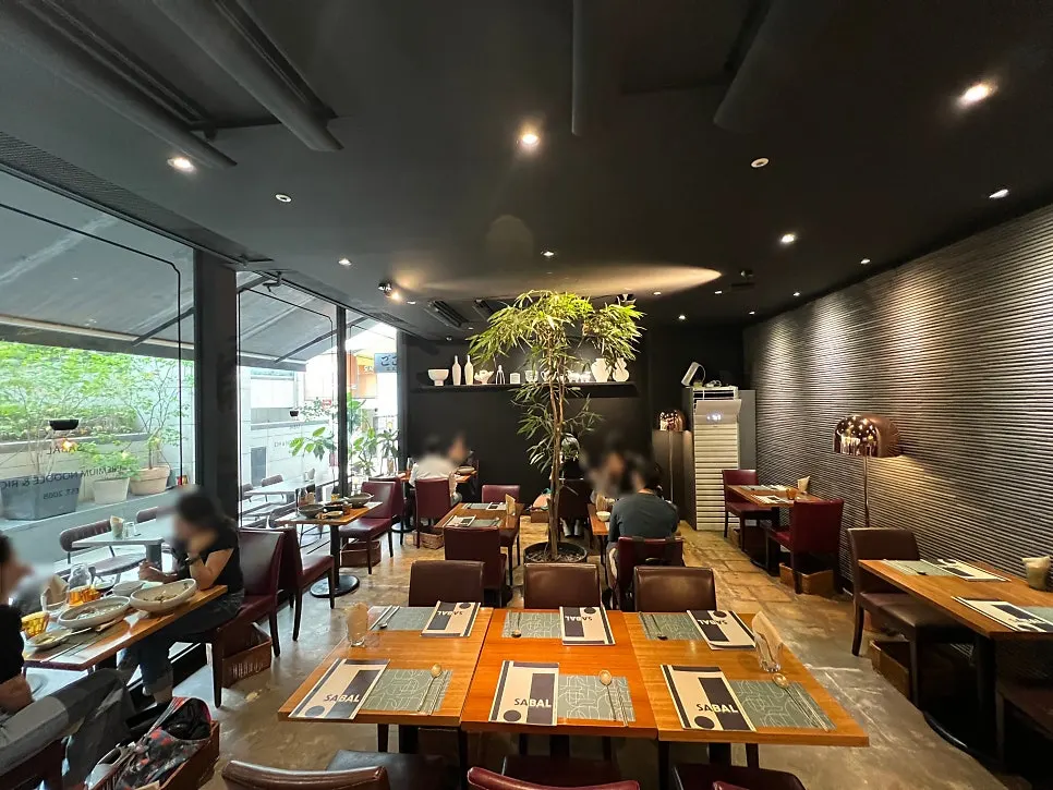 Clean, calm indoor seating at SABAL