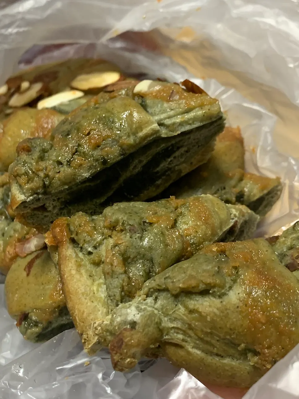 Chewy rice cake inside the mugwort rice cake bread