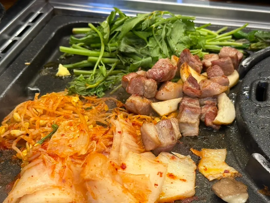 Table set with meat and side dishes