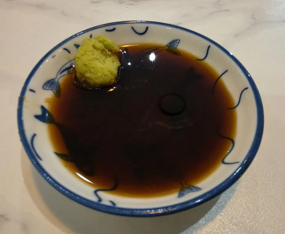 Wasabi and house-made soy sauce for sushi