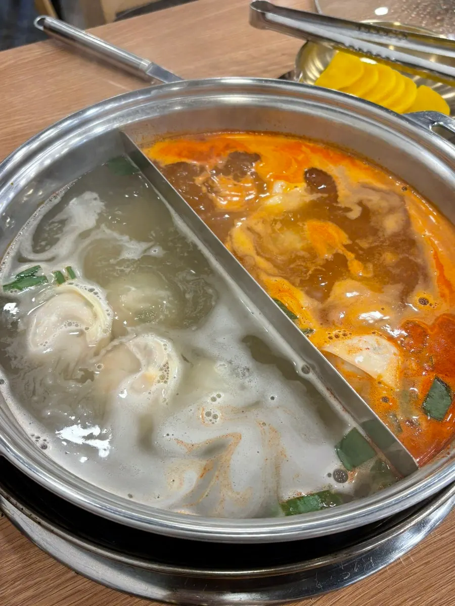Dumplings added to split broth