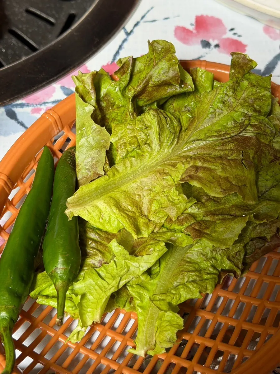 Green-onion kimchi, napa cabbage kimchi, and bean-sprout side dishes