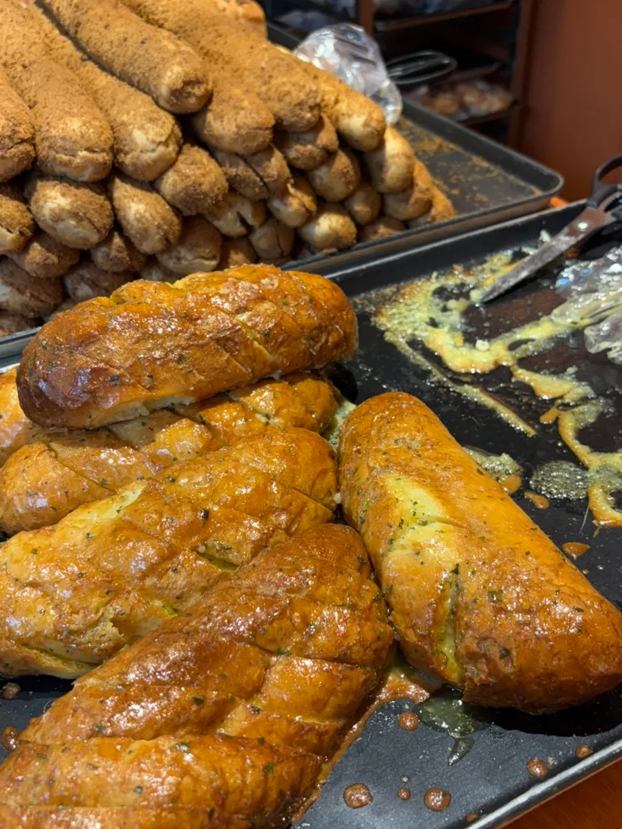 Packed coffee bread and garlic bread